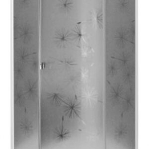 Душевая кабина IDO Showerama 8-5 100х100 (профиль белый, стекло художественное (Dandelion ll) 49850-29-010