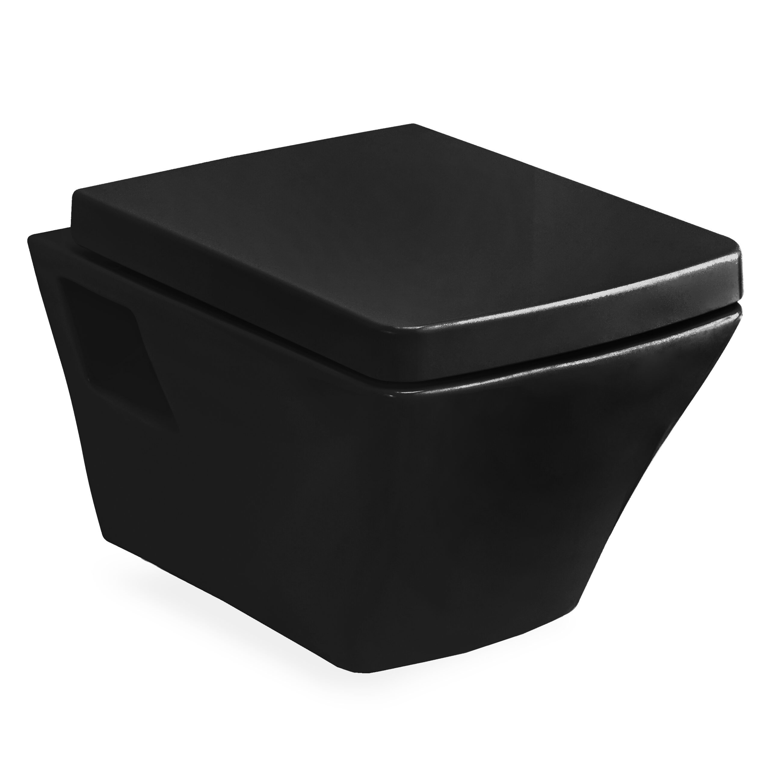TEO black унитаз 53*35,5*40см подвесной в комплекте с сиденьем slow-closing 13-88-422black
